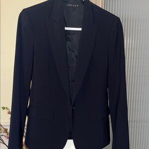 Theory Gabe B 2 Single Breasted Blazer Jacket Black/dark navy - Size Small